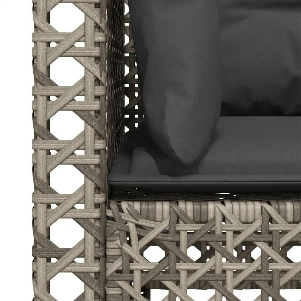 Garden Corner Sofas with Cushions Outdoor Lounge Seating Set 2 pcs Grey