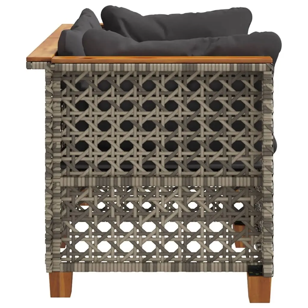 Garden Corner Sofas with Cushions Outdoor Lounge Seating Set 2 pcs Grey