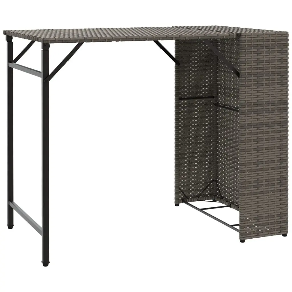 Foldable Garden Dining Set Grey 5 Piece Outdoor Furniture for Patio Backyard