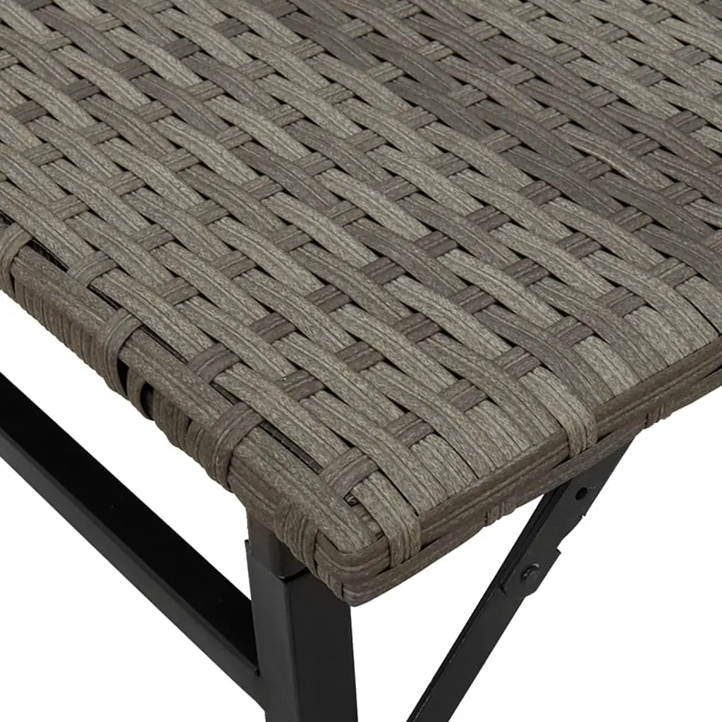 Foldable Garden Dining Set Grey 5 Piece Outdoor Furniture for Patio Backyard