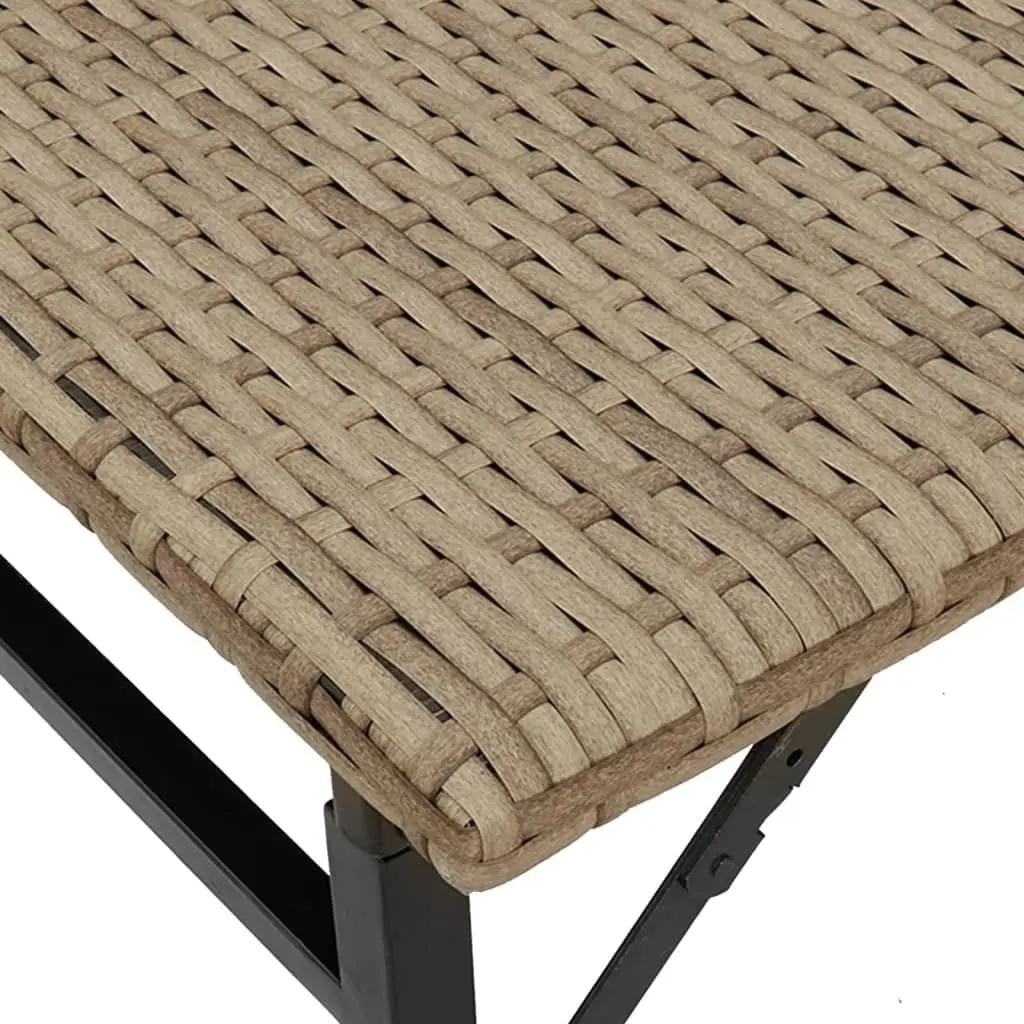 Garden Dining Set Foldable Outdoor Furniture 5 Piece Beige