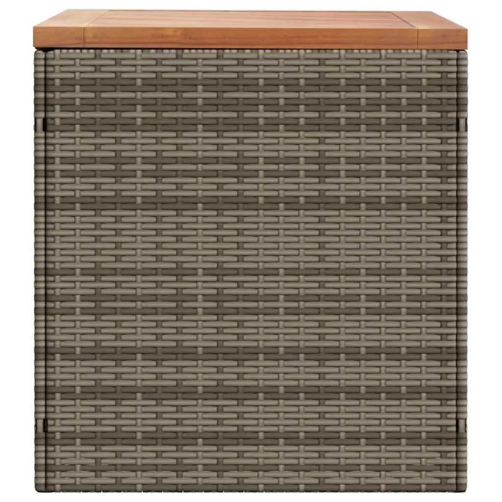 Garden Storage Box Grey Outdoor Furniture Poly Rattan Bench Seat 110 x 50 x 54 cm