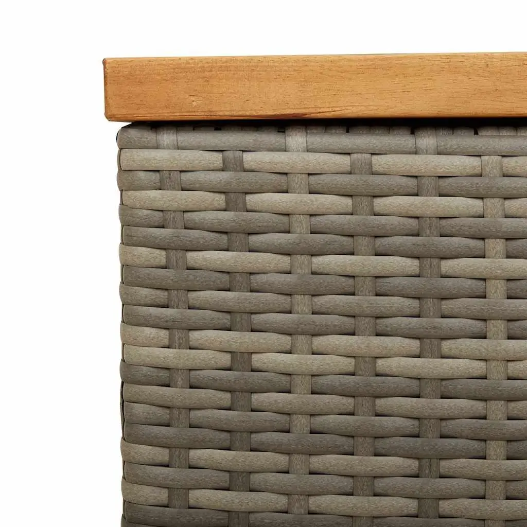Garden Storage Box Grey Outdoor Furniture Poly Rattan Bench Seat 110 x 50 x 54 cm