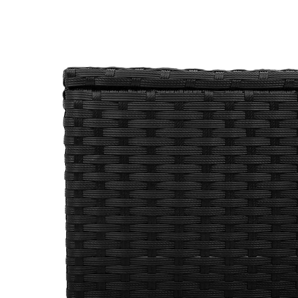 Garden Table Black Poly Rattan Tempered Glass Top 55 x 55 x 37 cm