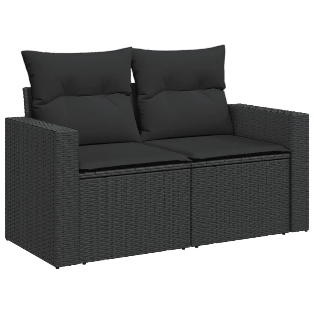 Black Outdoor Sofa for Two Persons