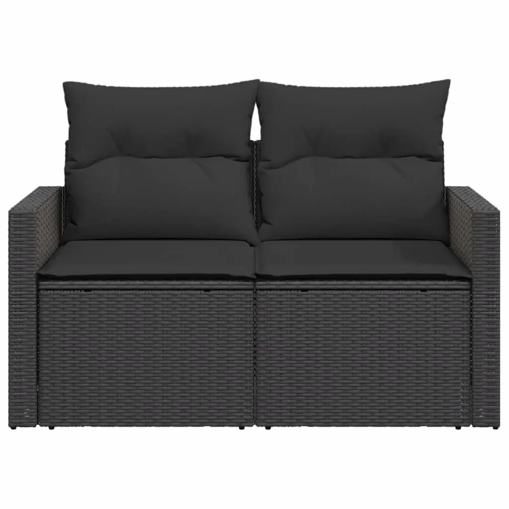 Black Outdoor Sofa for Two Persons