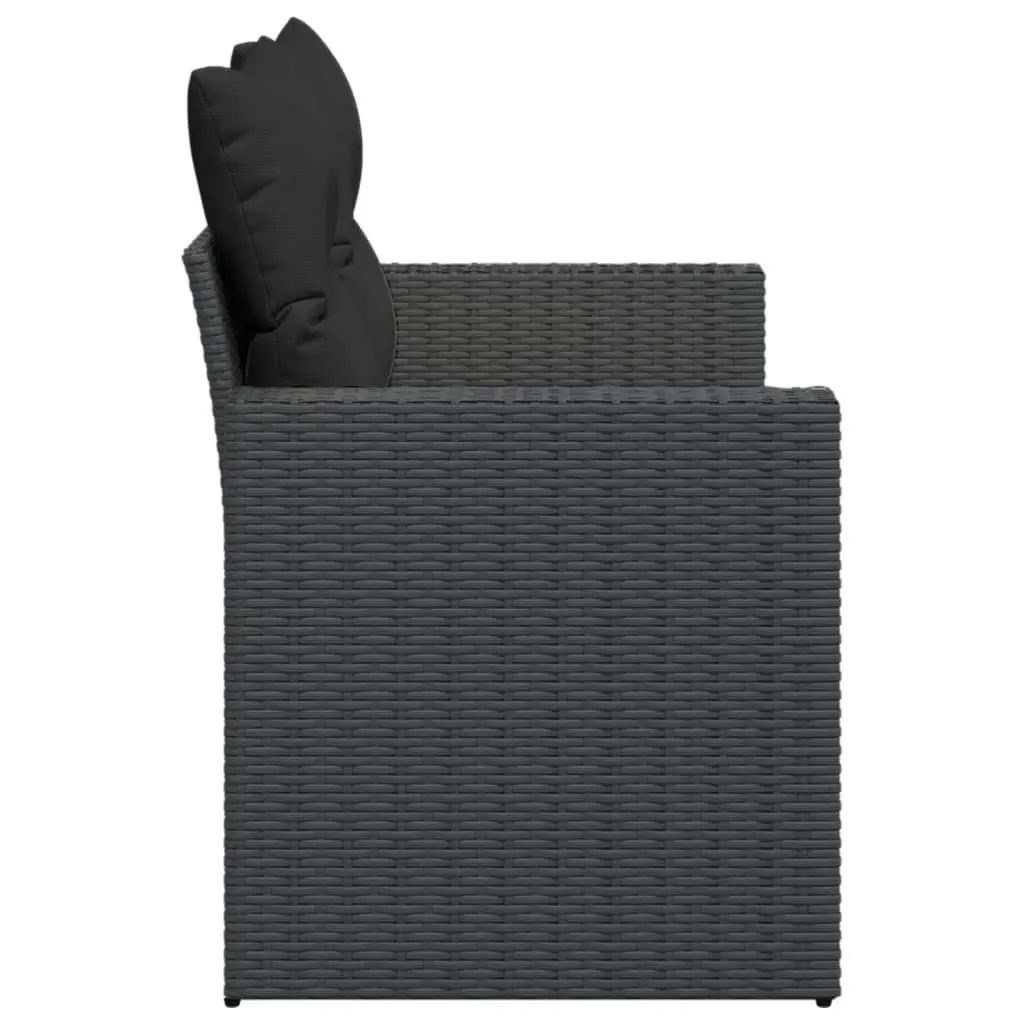 Black Outdoor Sofa for Two Persons