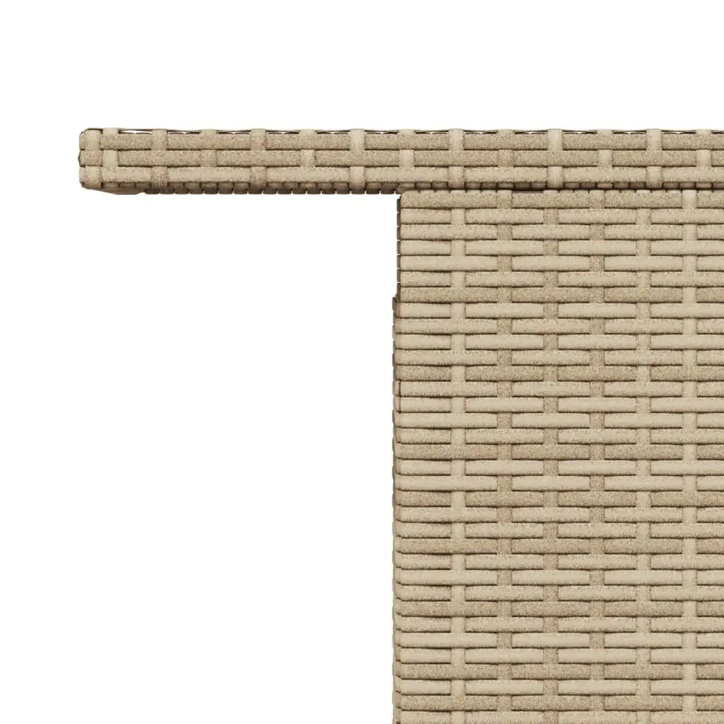 Garden Table Adjustable Top Beige Acacia Wood PE Rattan Outdoor Furniture 100x55x73 cm