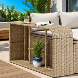 Storage Shelves 2 pc Outdoor Rattan Backyard Garden Organiser Patio Furniture