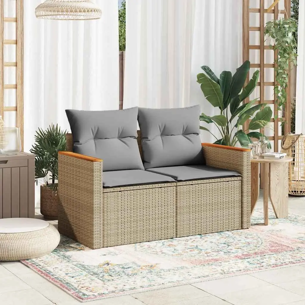 2-Seater Garden Sofa in Beige