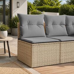 Garden Corner Sofa with Cushions Outdoor Seating Poly Rattan Modular Design