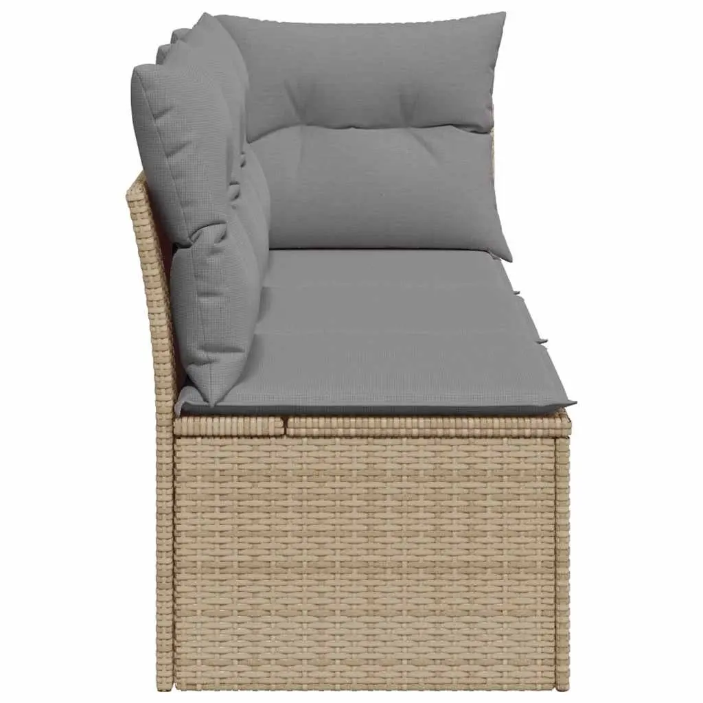 3-Seater Garden Sofa with Storage Cushions Outdoor Patio Furniture Beige
