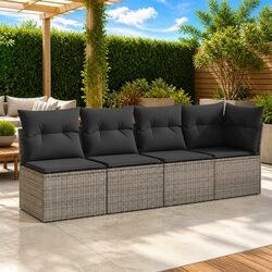 Your Perfect Outdoor Companion: 4-Seater Grey Sofa