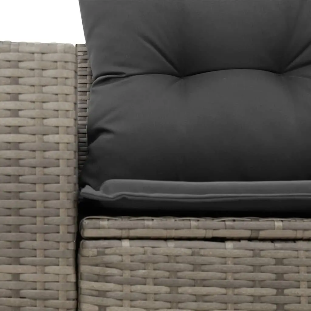 2-Seater Outdoor Garden Sofa Poly Rattan Grey with Cushions Patio Seating