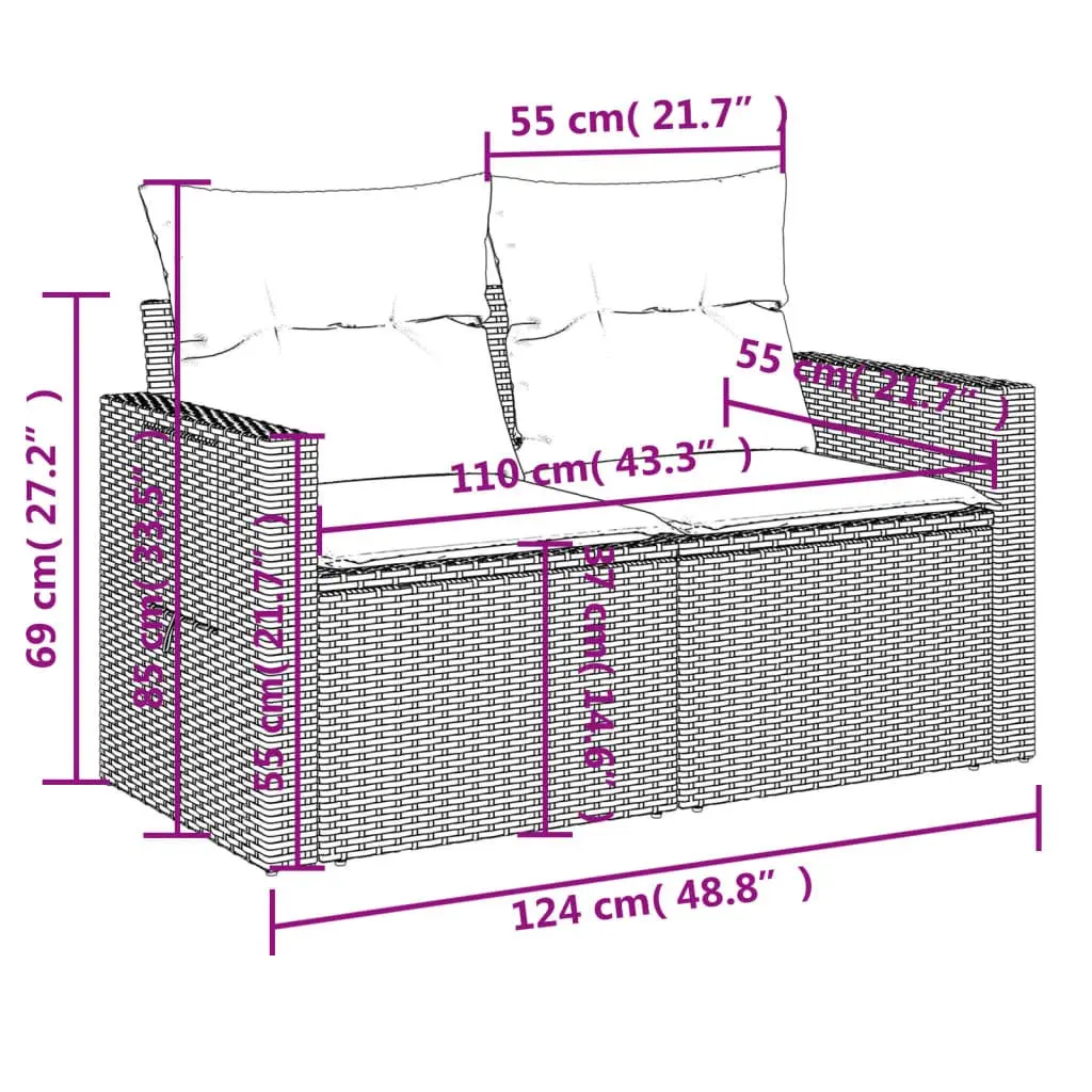 2-Seater Garden Sofa for Outdoor Comfort