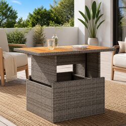 Gray Garden Table for Outdoor Comfort 100x55x73cm