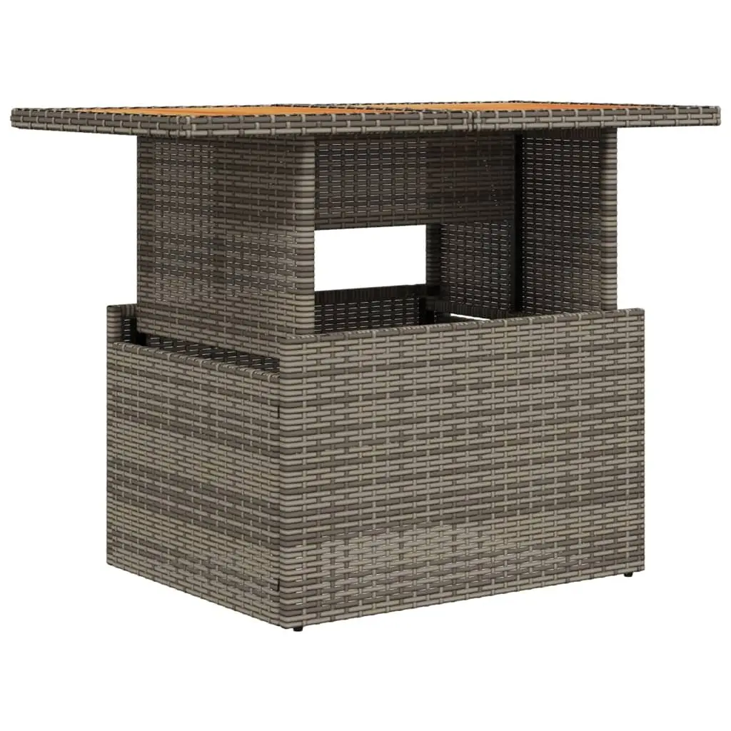 Garden Table Grey 100x55x73cm Outdoor Dining Coffee Patio Furniture Rattan Wood