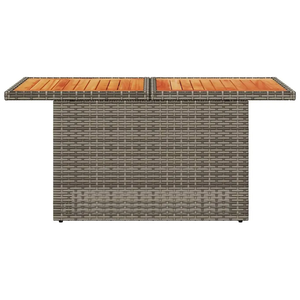 Garden Table Grey 100x55x73cm Outdoor Dining Coffee Patio Furniture Rattan Wood