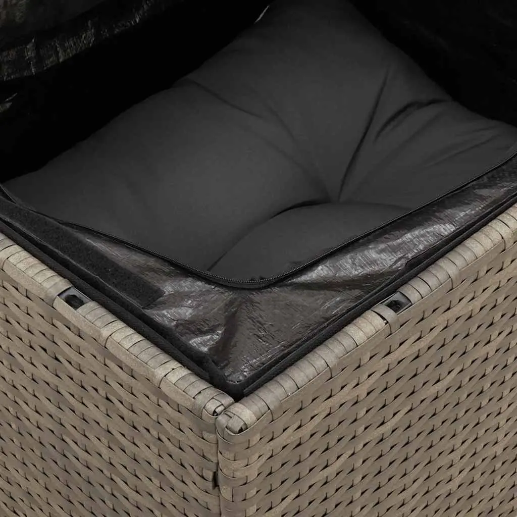 Garden Corner Sofa with Cushions Grey Poly Rattan Modular Outdoor Seating