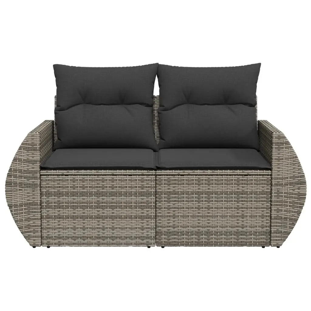 Grey Outdoor 2-Seater Sofa with Removable Cushions and Storage Water-Resistant Bags Patio Furniture Set