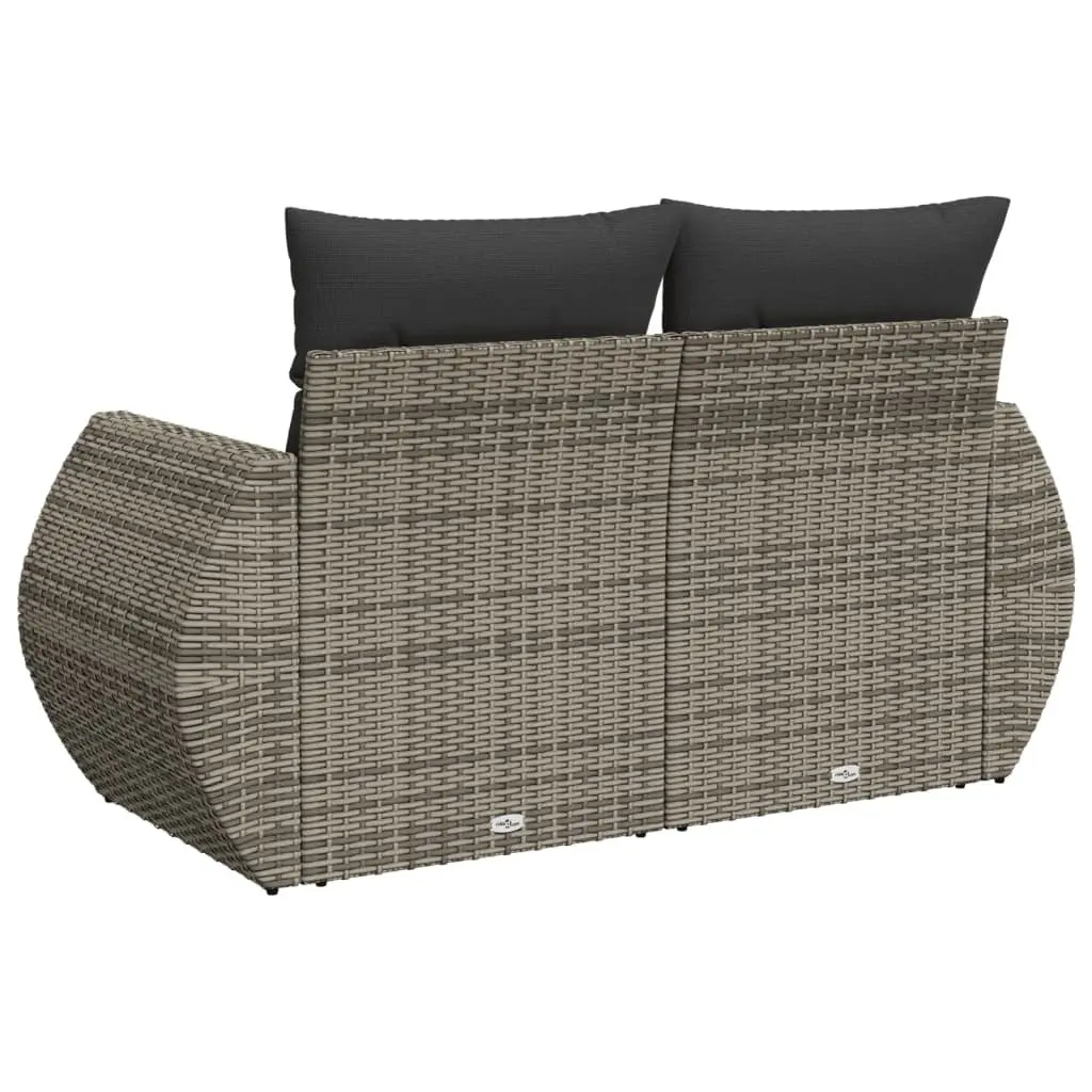 Grey Outdoor 2-Seater Sofa with Removable Cushions and Storage Water-Resistant Bags Patio Furniture Set