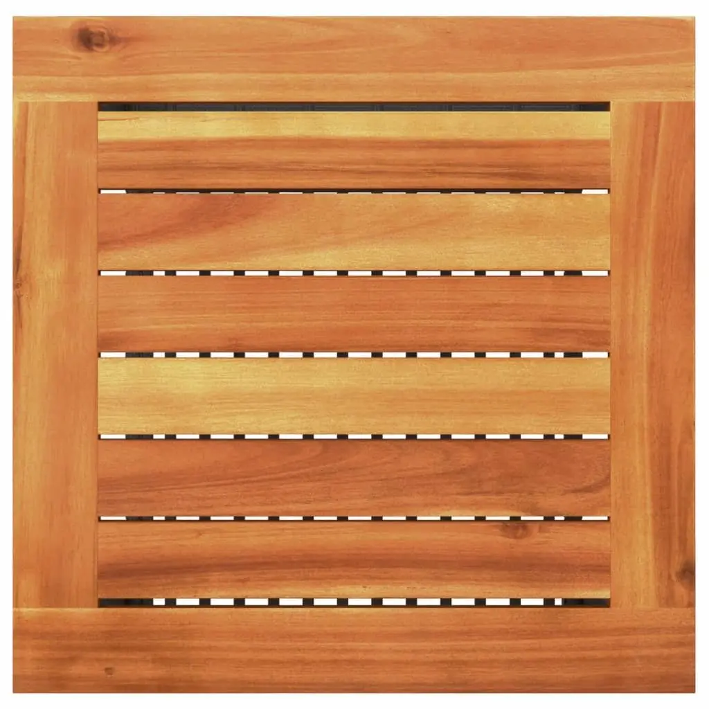 Garden Table Black Poly Rattan Acacia Wood 40x40x42 cm