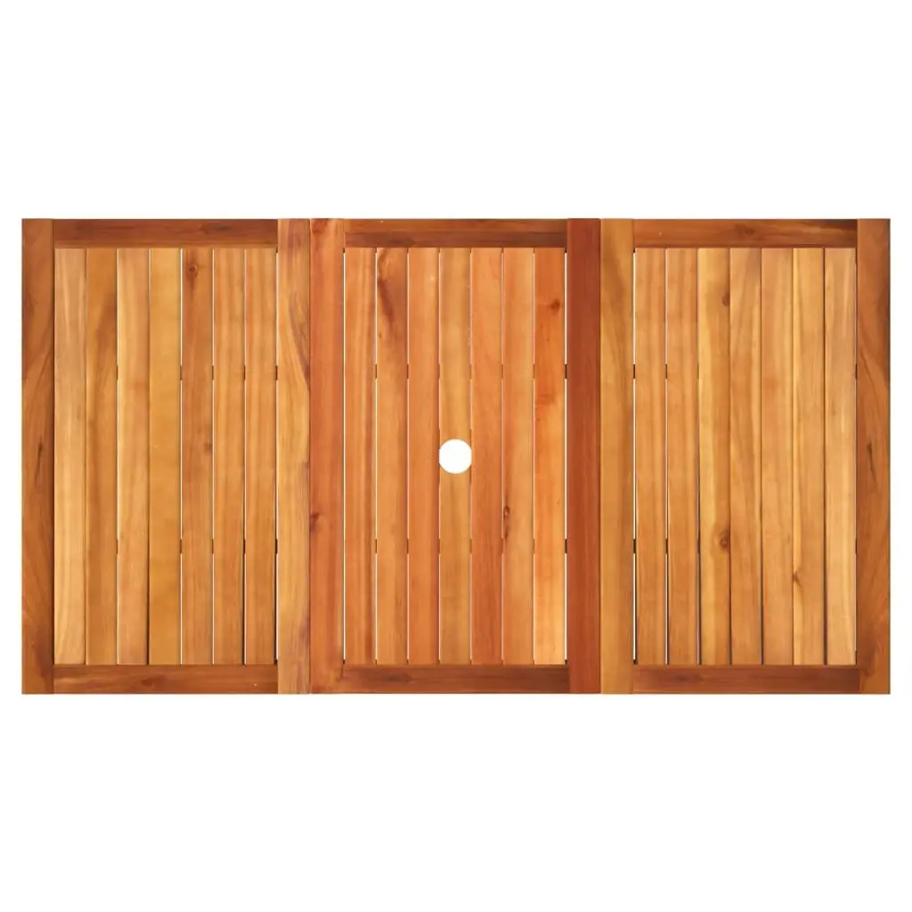 Garden Table Black Poly Rattan Acacia Wood 140x80x75cm Outdoor Patio Furniture