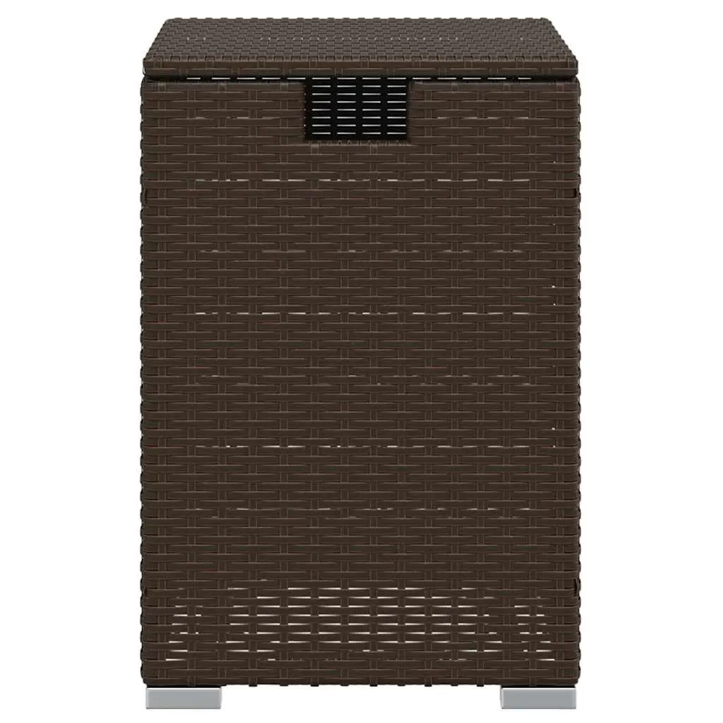 Propane Tank Cover Table Brown Poly Rattan 40x40x60cm Outdoor Storage Side
