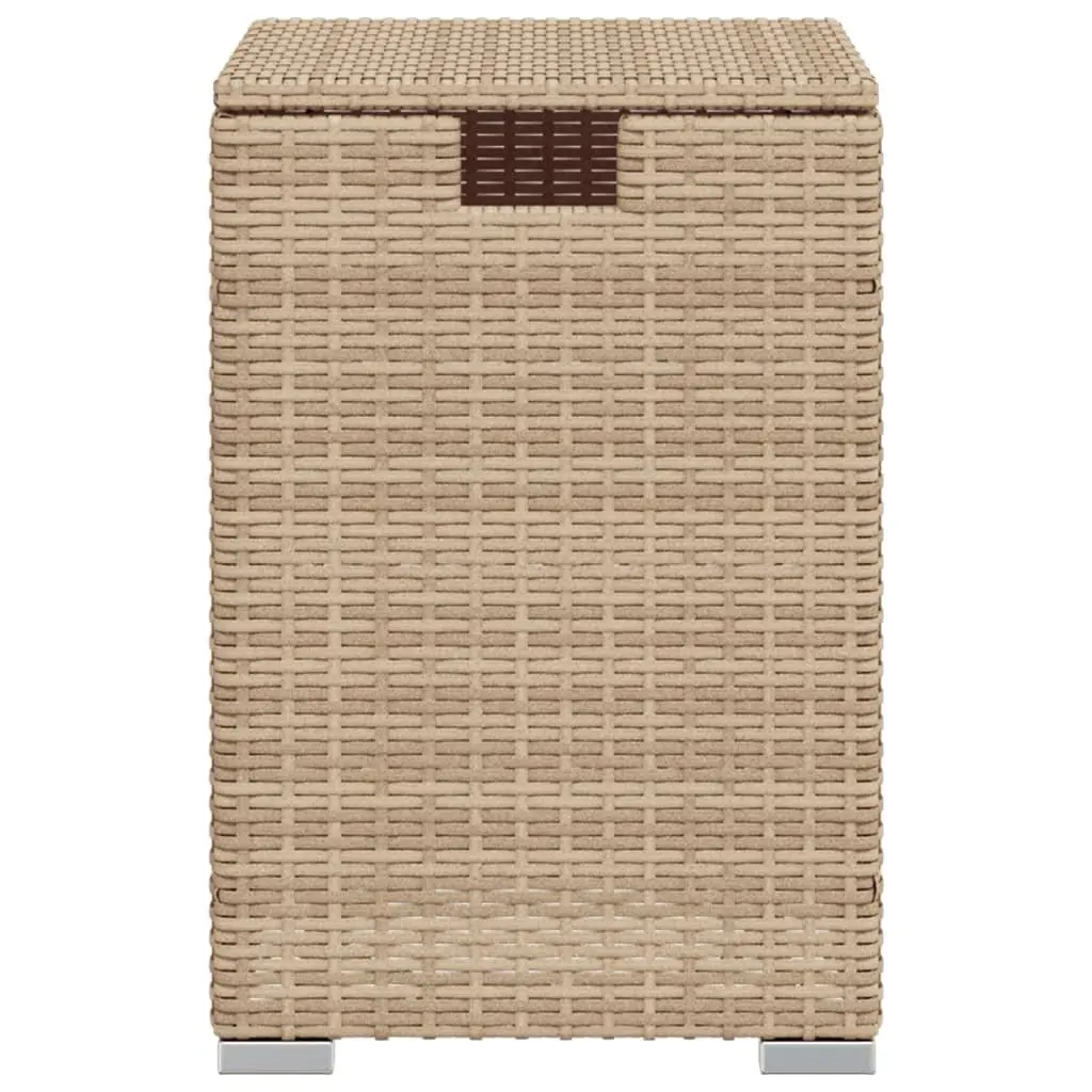 Outdoor Propane Tank Cover Side Table Beige PE Poly Rattan 40 x 40 x 60 cm
