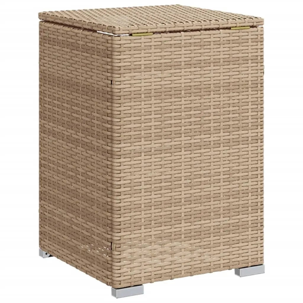 Outdoor Propane Tank Cover Side Table Beige PE Poly Rattan 40 x 40 x 60 cm