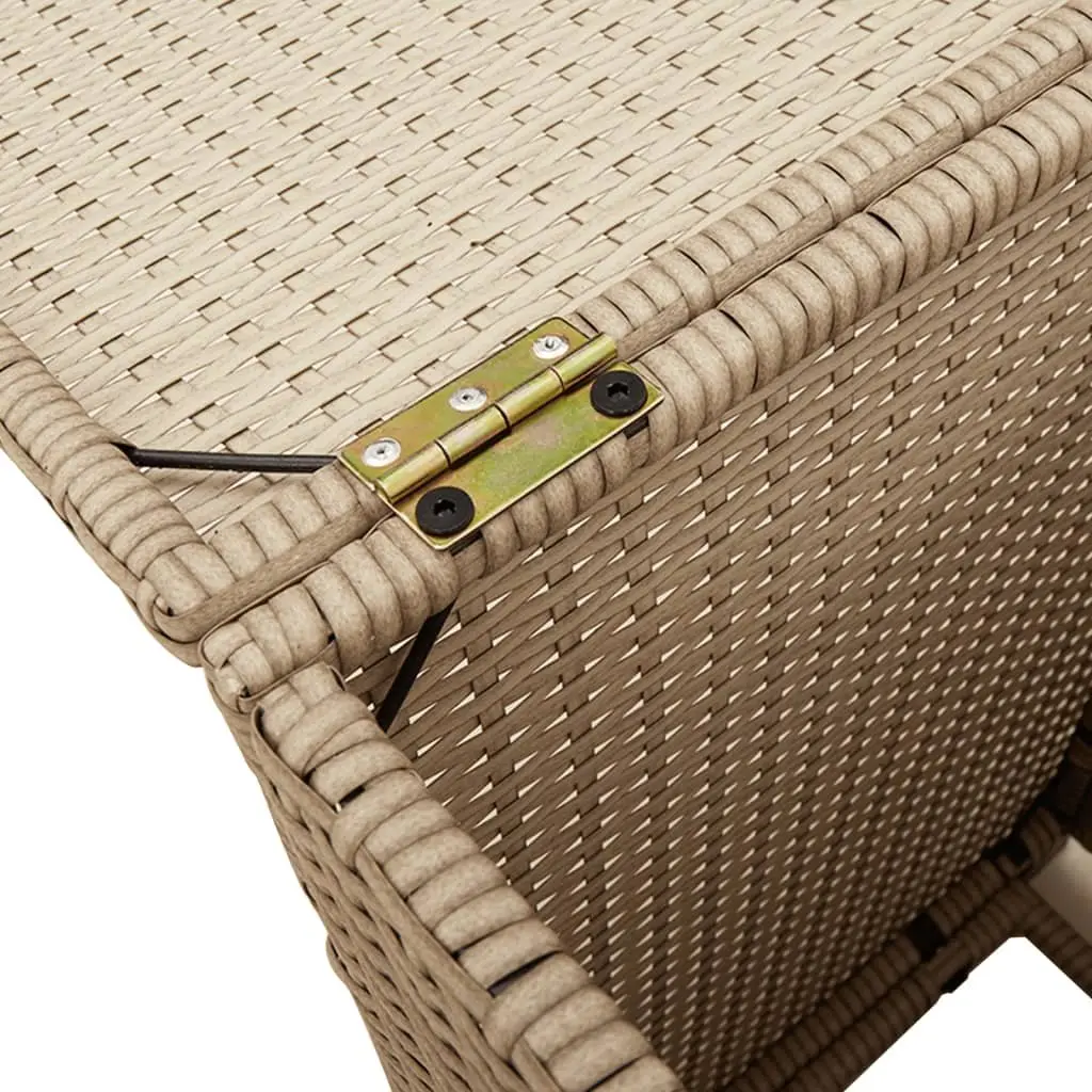 Outdoor Propane Tank Cover Side Table Beige PE Poly Rattan 40 x 40 x 60 cm