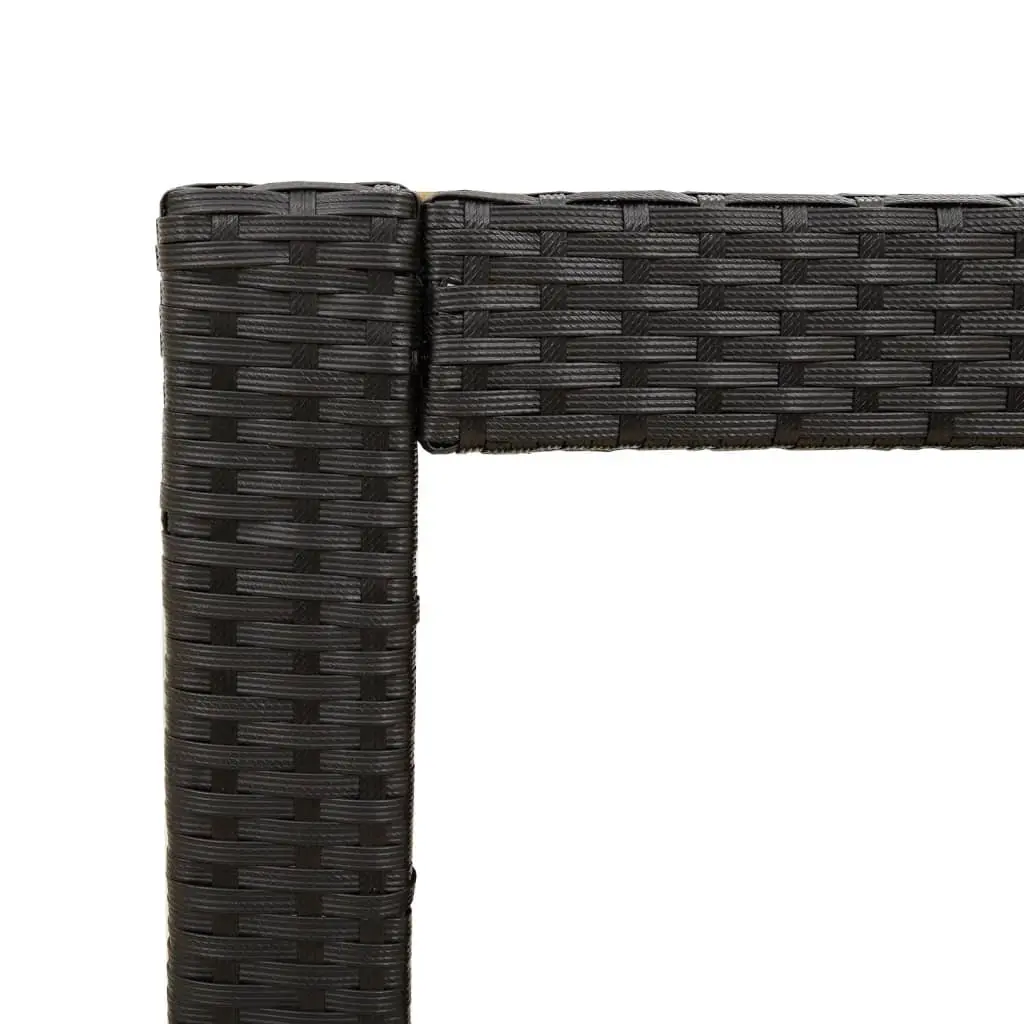 Garden Side Table Poly Rattan Black Outdoor Patio Coffee Table with Acacia Wood Top 100 x 40 x 75 cm