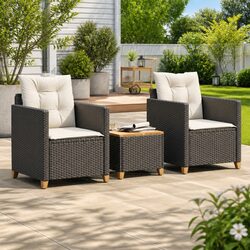 Charming 3 Piece Black Bistro Set for Your Outdoor Space