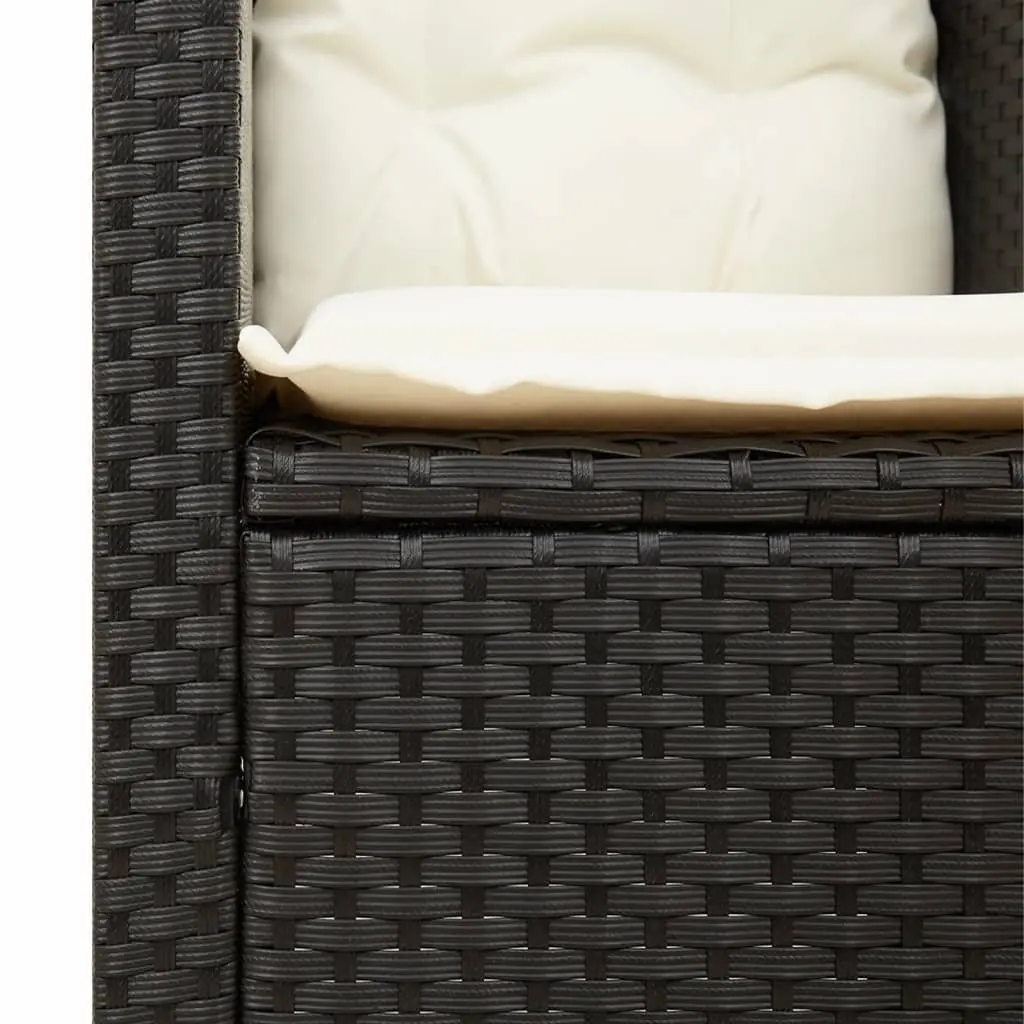 Garden Chair with Cushions Black PE Rattan Outdoor Seating Furniture