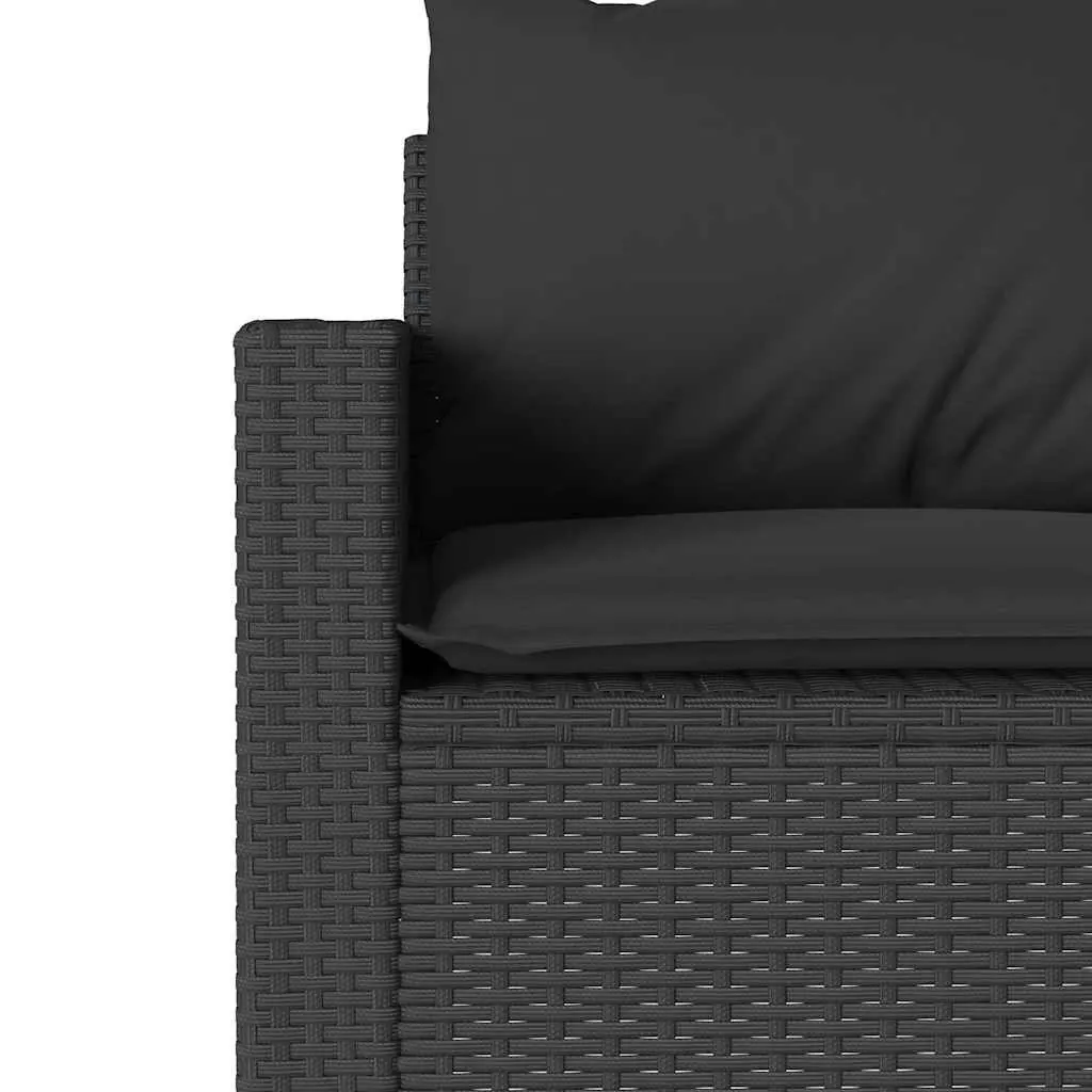 Outdoor Dining Set 2 Piece Garden Furniture Black Poly Rattan Table Chairs