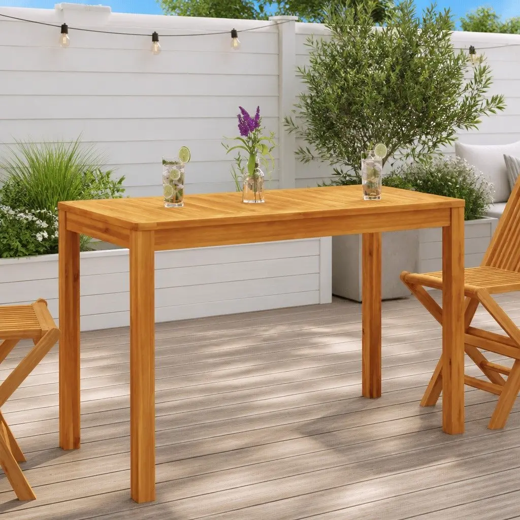 Garden Dining Table 110x55x75cm Outdoor Patio Acacia Wood Furniture Brown
