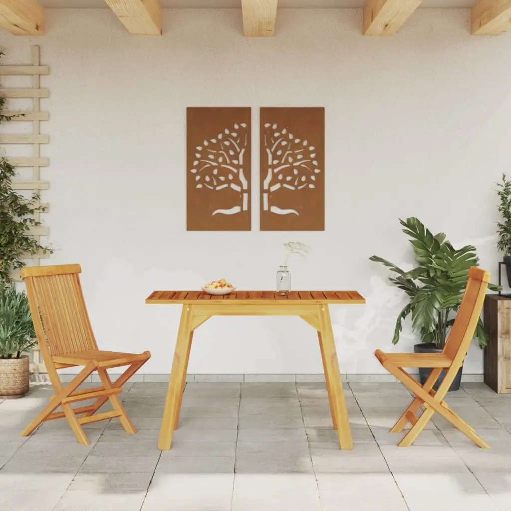 Outdoor Dining Table Solid Acacia Wood Brown 110x56x75cm