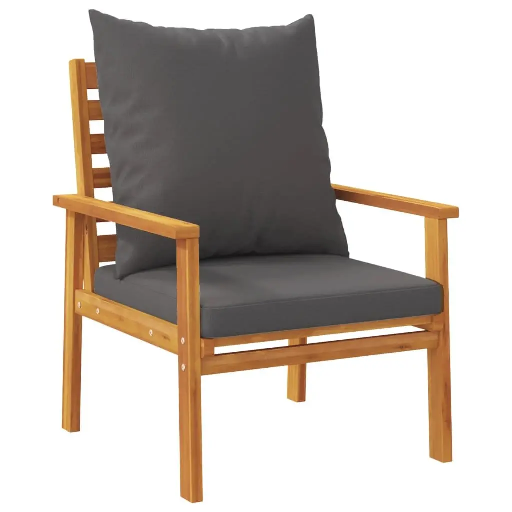 Outdoor Sofa Chair Solid Wood with Cushions 2 Piece Garden Patio Furniture