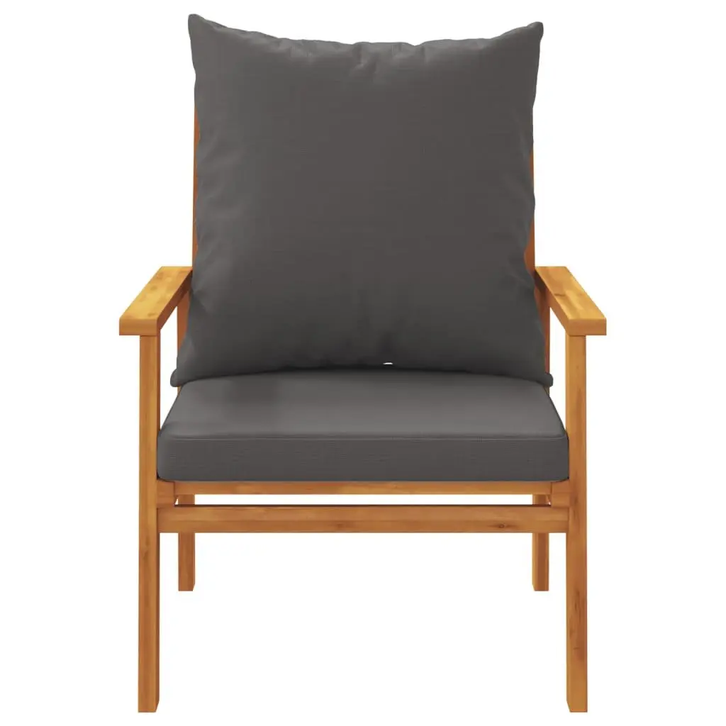 Outdoor Sofa Chair Solid Wood with Cushions 2 Piece Garden Patio Furniture