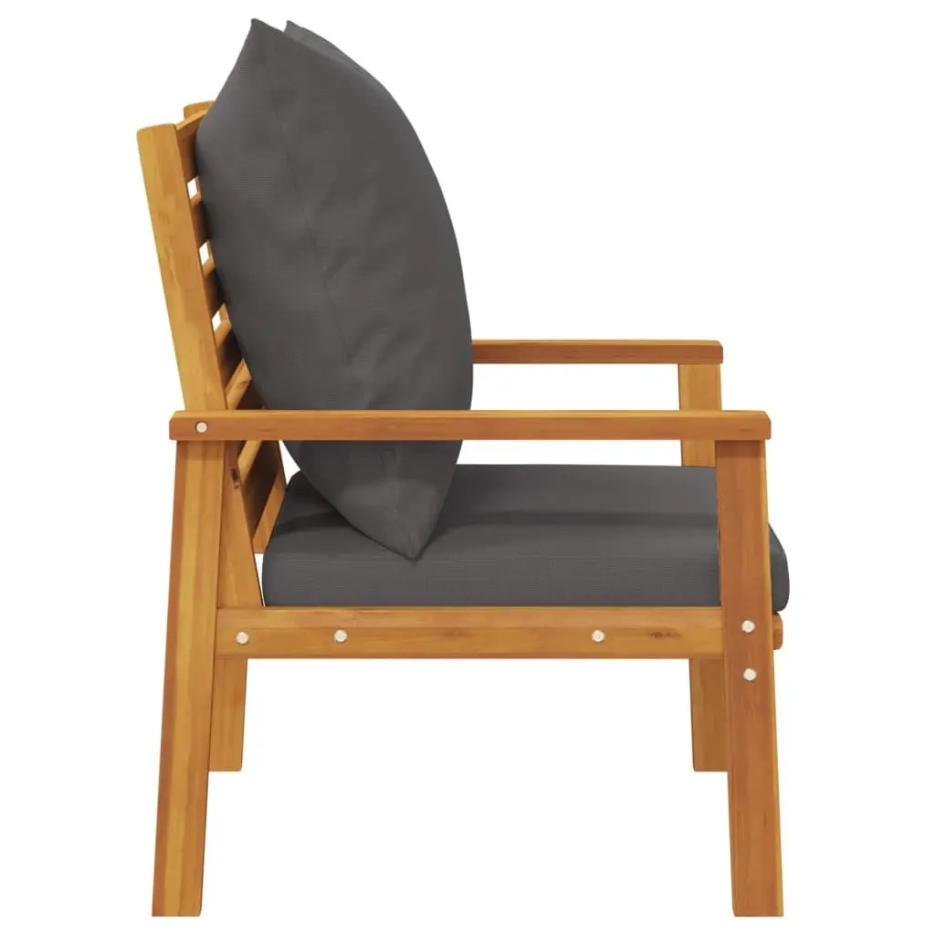 Outdoor Sofa Chair Solid Wood with Cushions 2 Piece Garden Patio Furniture