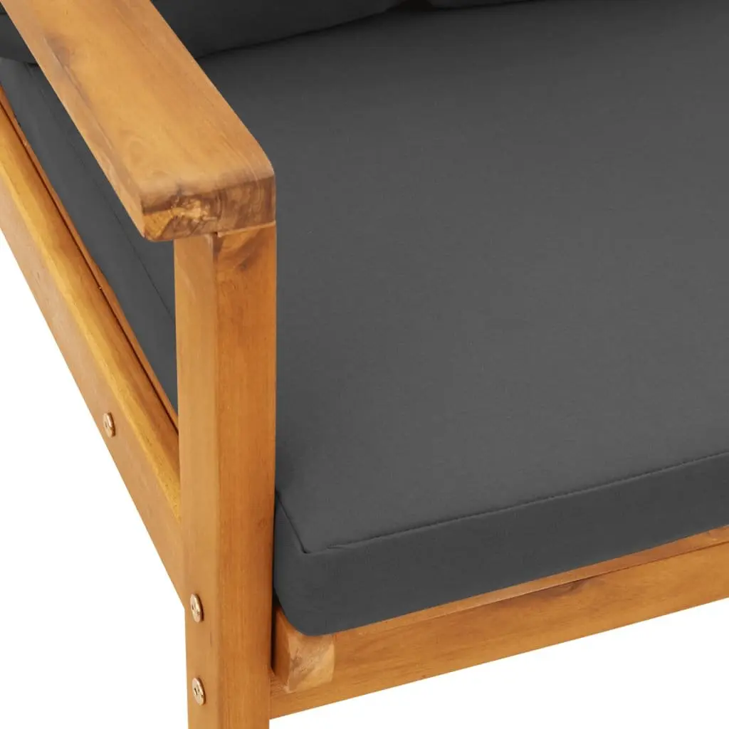 Outdoor Sofa Chair Solid Wood with Cushions 2 Piece Garden Patio Furniture