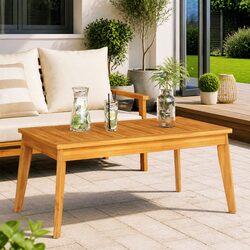 Garden Dining Table Outdoor Patio Furniture Brown Wood Acacia 100x55x45cm