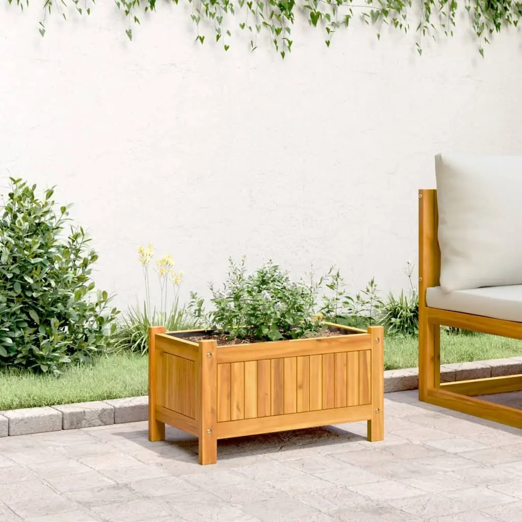 Garden Planter Wooden Box Container Raised Bed Brown 54 x 31 x 30 cm