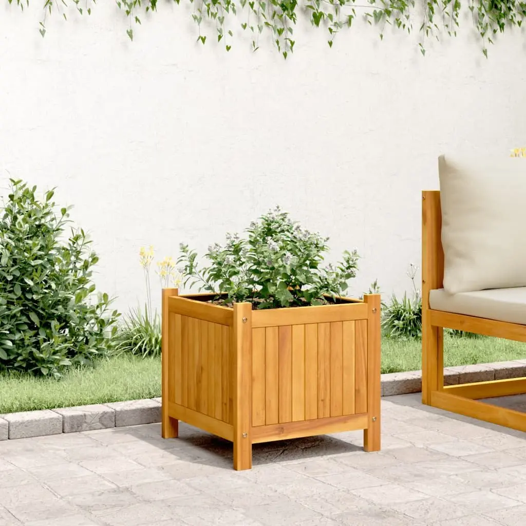 Wooden Garden Planter Box Solid Acacia Brown 42x42x40cm