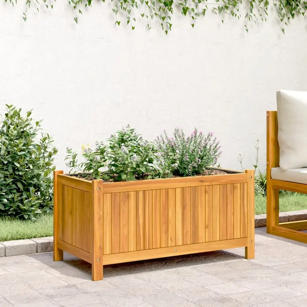 Wooden Garden Planter Box Solid Acacia Wood 80x42x40 cm Outdoor Flower Pot