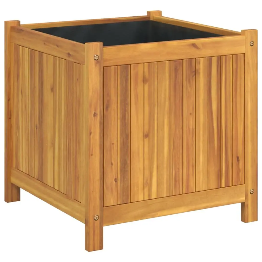 Acacia Wood Planter Box Solid Construction 50x50x50 cm Brown Outdoor Planter