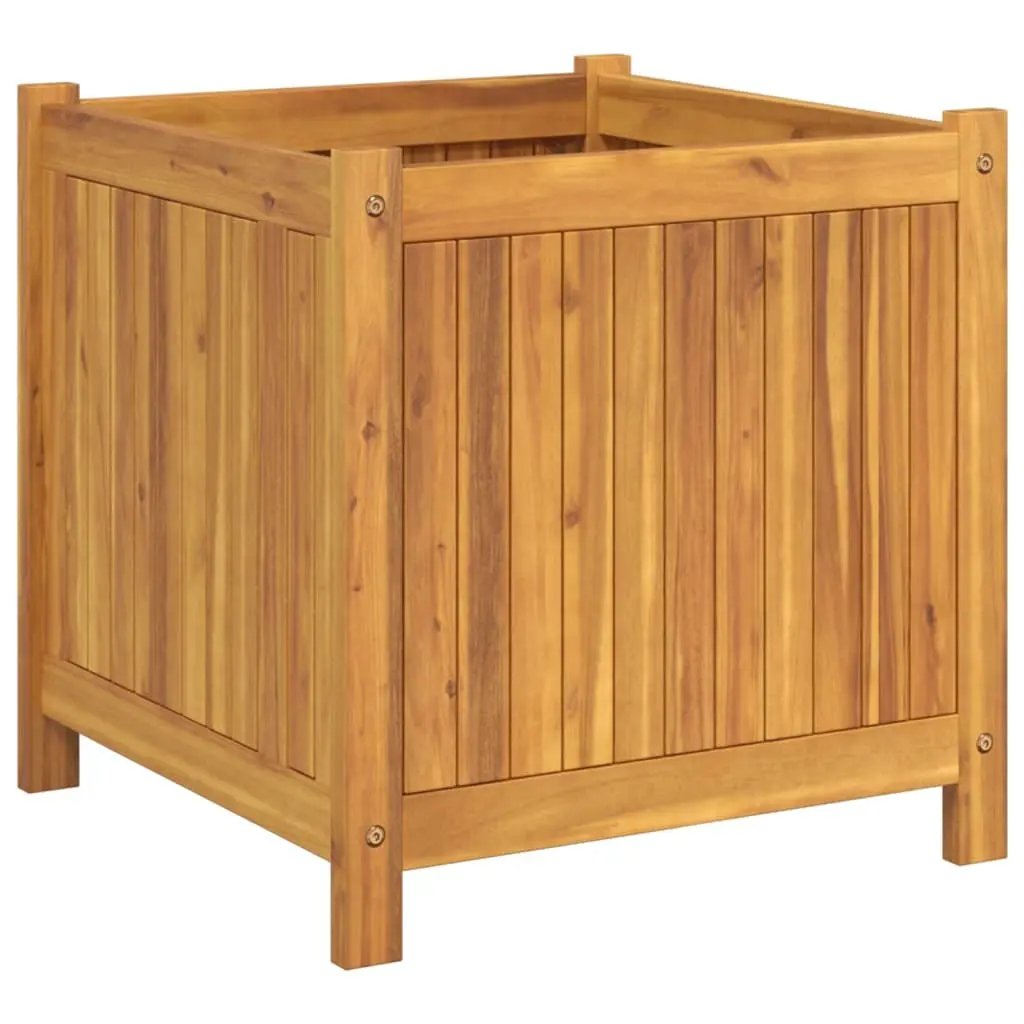 Acacia Wood Planter Box Solid Construction 50x50x50 cm Brown Outdoor Planter
