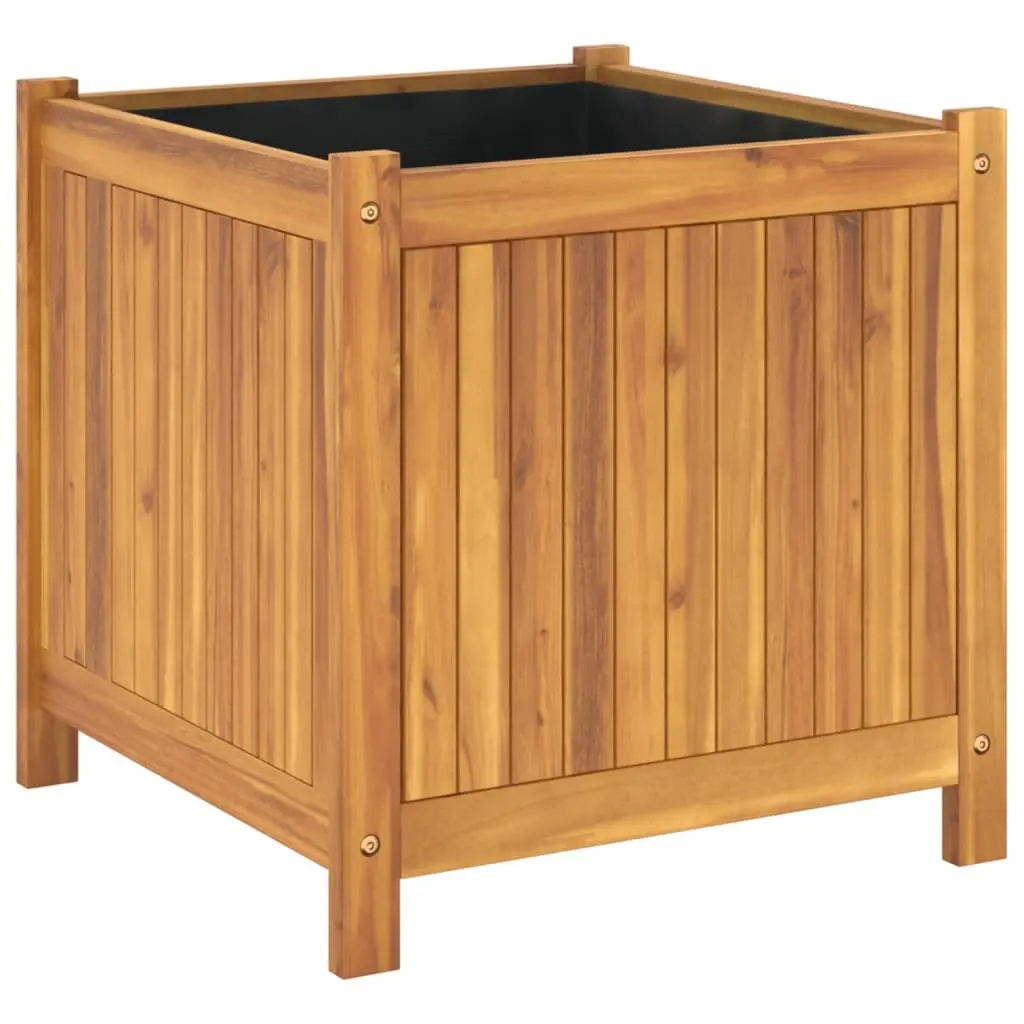 Acacia Wood Planter Box Solid Construction 50x50x50 cm Brown Outdoor Planter