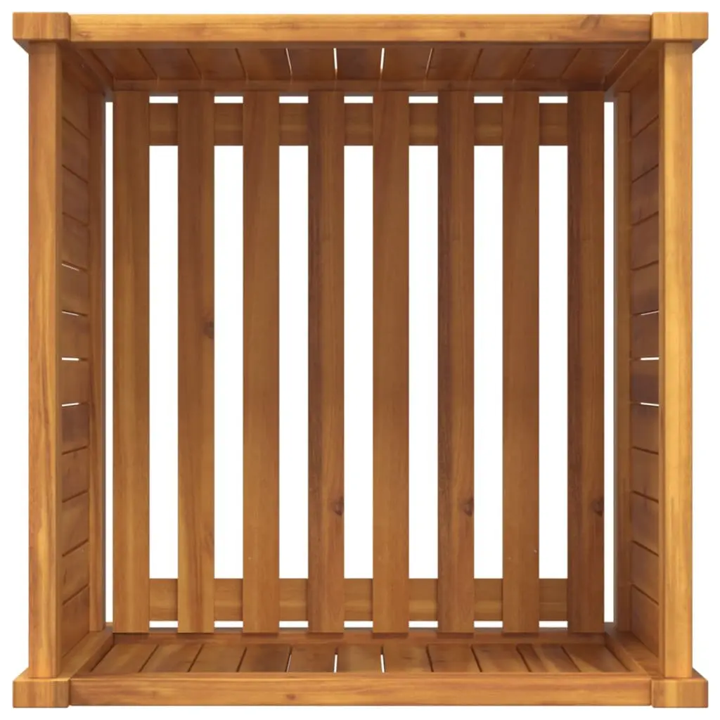 Acacia Wood Planter Box Solid Construction 50x50x50 cm Brown Outdoor Planter