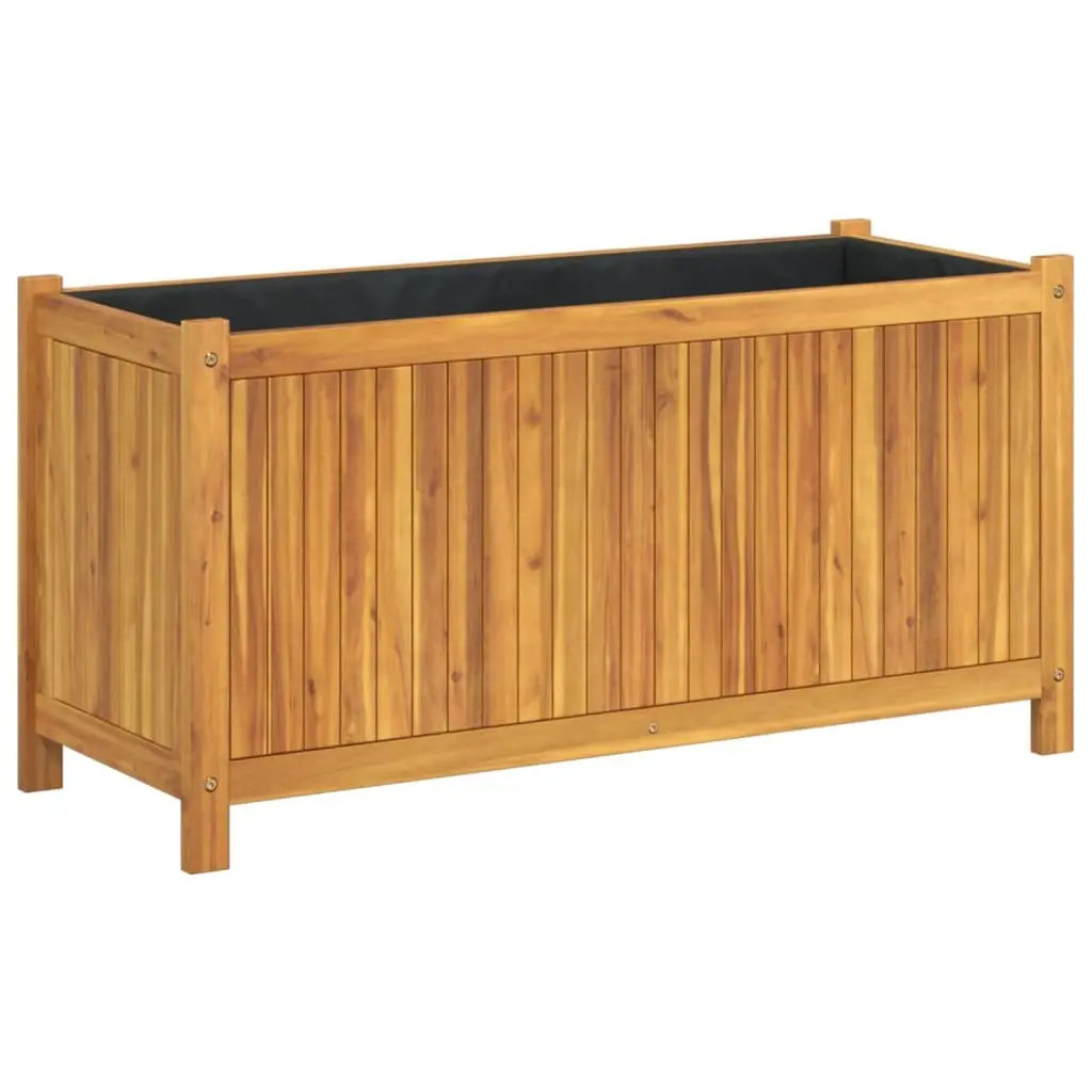 Wooden Garden Planter Box Raised Bed Outdoor 99.5 x 38 x 50 cm for Flowers Plants Decor